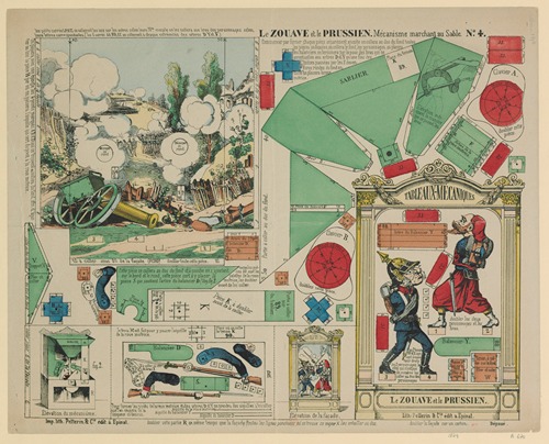 Mécanisme marchant au sable. N° 4, Le zouave et le prussien