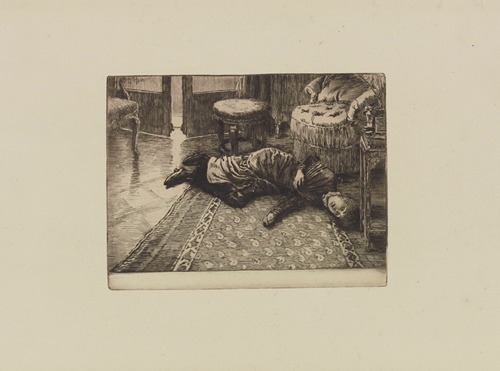Renée fainting after hearing of her brother’s death in duel