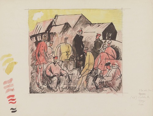 Sans titre – (Assemblée d’hommes (soldats )