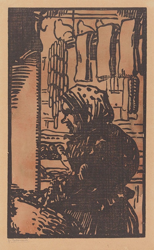 Vieille femme au marché