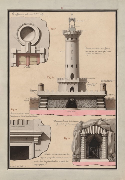 Dessin qui représente avec des figures, par quelle(s) teintes, et comment on doit laver les plans élévations et profils des corps opaques