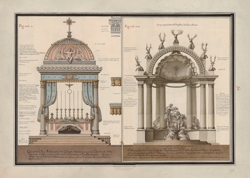 Géométrale d’un autel isolé à la grécque et comme pour des chrétiens de la premiere église sainte ; maison d’adoration et temple illustre
