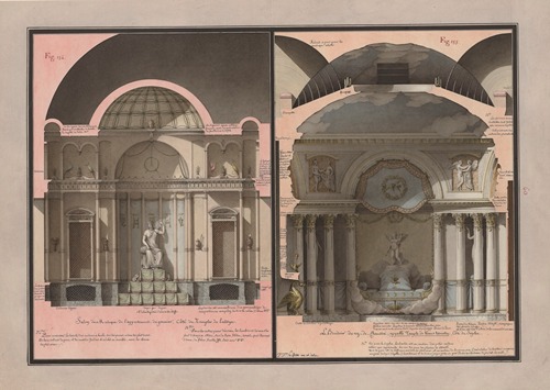 Salon de musique de l’appartement du premier, côté du temple de Euterpe ; Le boudoir du rez-de-chaussée