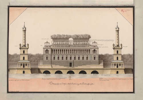 Orthographie de l’édifice côté de l’entrée, appellé, Palais Champêtre