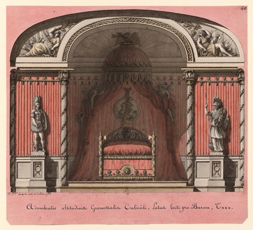 Adumbratio altitudinae geometralia … ; (Elévation de l’alcôve antique pour le baron Txxx)