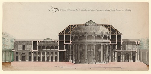 Coupe prise sur la longueur du Colisée élevé à Paris en l’année 1771 sur le grand chemin de Neuilly
