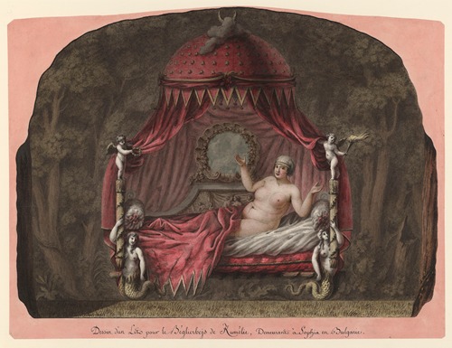 Dessin d’un lit pour le Béglierbejs de Rumélie, demeurant à Sophia en Bulgarie.