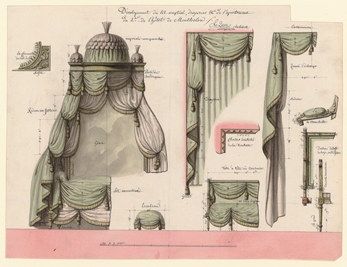 Dévelopement du lit nuptial, draperies… de l’apartement du 2e. de l’hôtel de Montholon