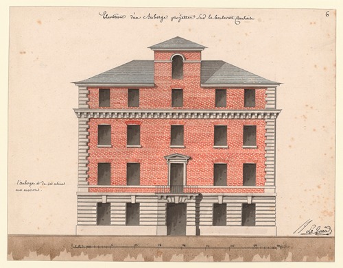 Elévation d’un auberge projettée sur le Boulevart Cauchoise