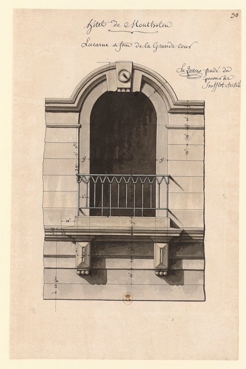 Hôtel de Montholon ; Lucarne a foin de la grande cour