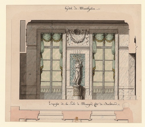 Hôtel de Montholon. Esquisse de la sale à manger, côté du boulevard