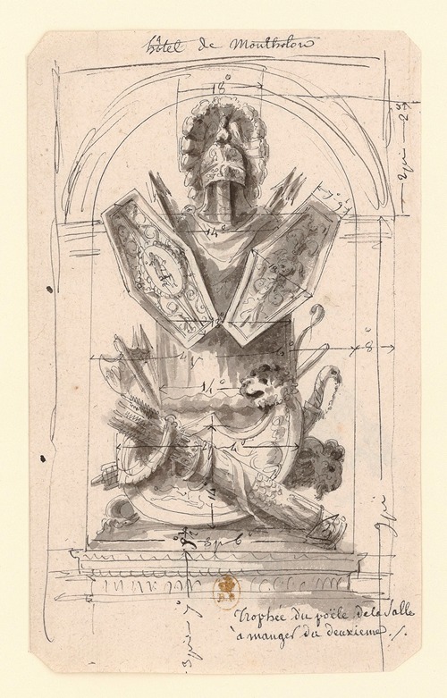 Hôtel de Montholon. Trophée du poële de la salle à manger du deuxième