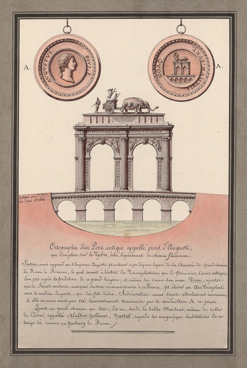 Orthographie d’un pont antique appellé pont d’Auguste, que l’on place sur le Tybre