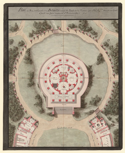 Plan au rez-de-chaussée d’un belveder (sic), nommé le Temple de la Nature, que Mr. Q… avocat au Grand Conseil, veut faire construire à Romainville