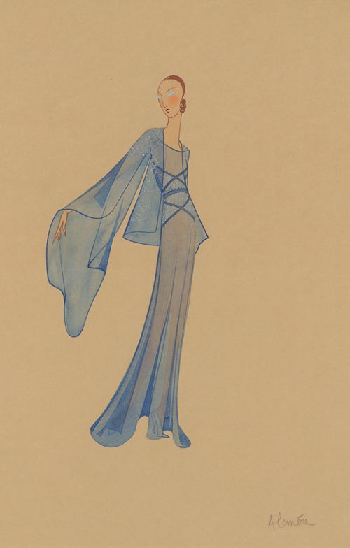 Amphitryon 38 – Alcmène, robe bleu foncé