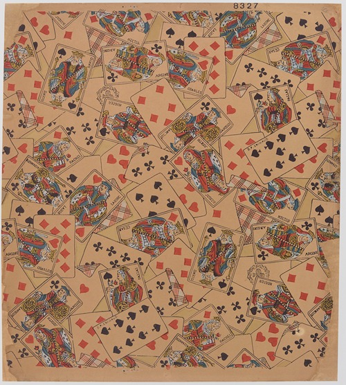 Papier peint à décor de cartes à jouer