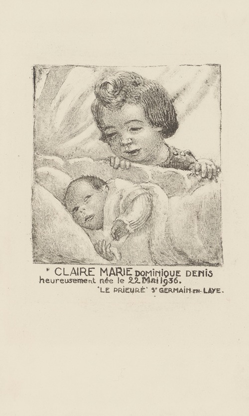 Faire-part de naissance de Claire-Marie-Dominique Denis