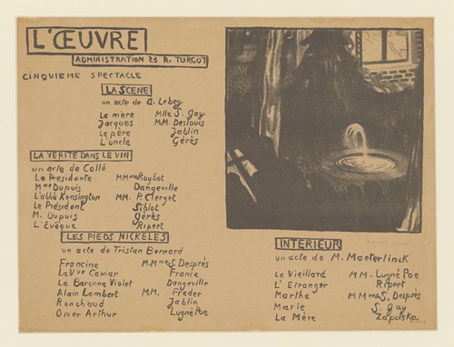 Programme du Théâtre de l’Œuvre