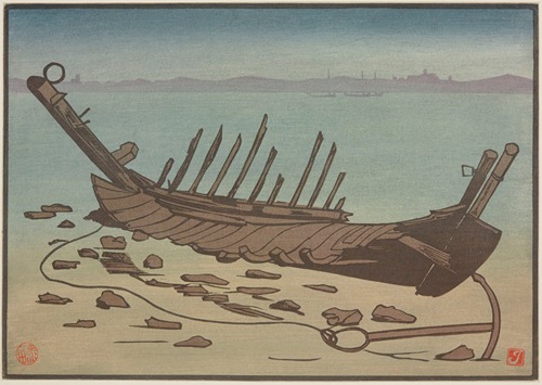 Carcasse de bateau à Cancale