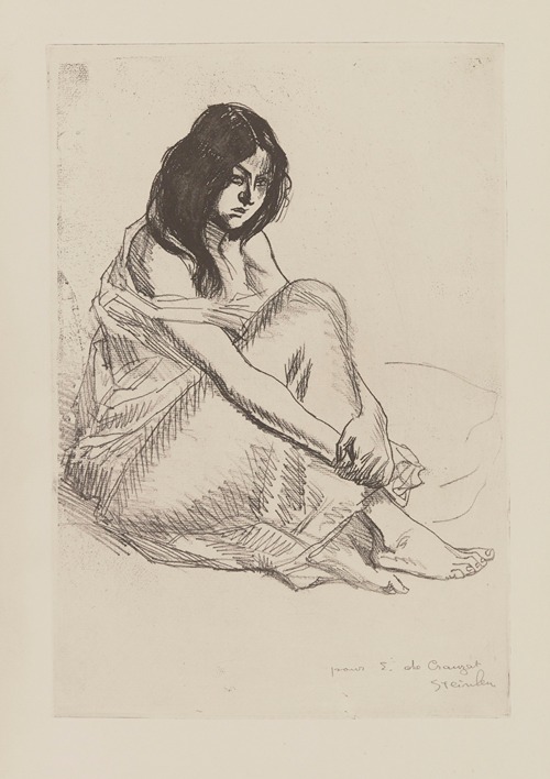 Femme en chemise, assise