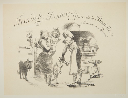 Address card of the Parisian dentist Feindel