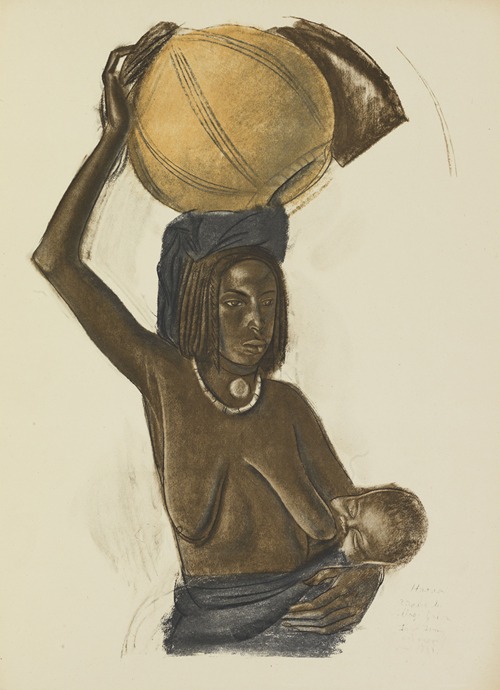 Femme Arabe Ouled Gopo avec son enfant (Fort Lamy)