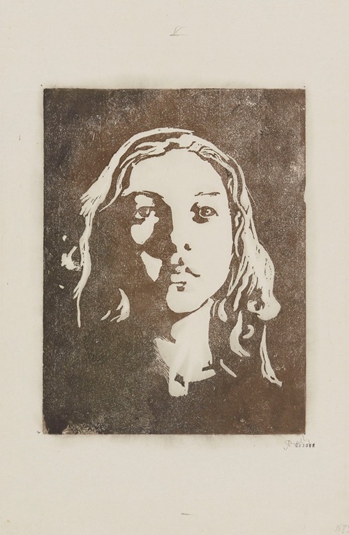 Tête de jeune femme, de face