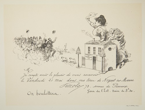 Invitation with a satirical scene