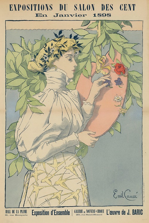 Expositions du Salon des Cent en janvier 1898. Hall de La Plume… Exposition d’ensemble