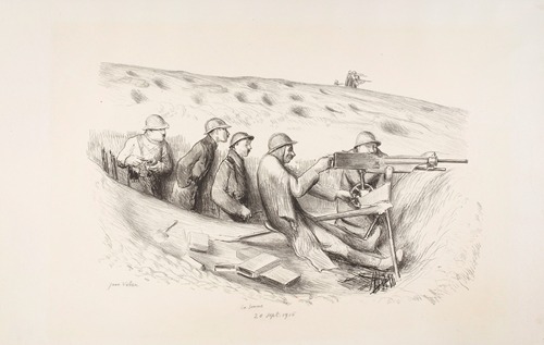 Mitrailleuse en action – Somme 20 sept. 1916