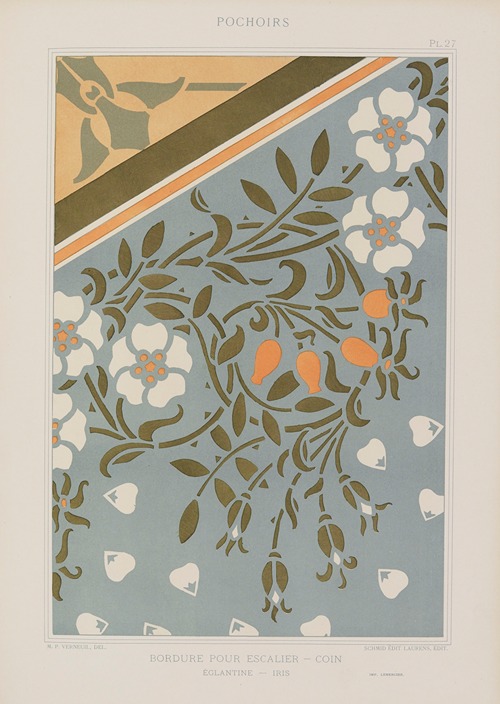 Bordure pour escalier – Coin, Églantine – Iris