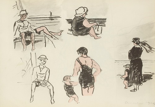 Arcachon, 1919 sur la plage