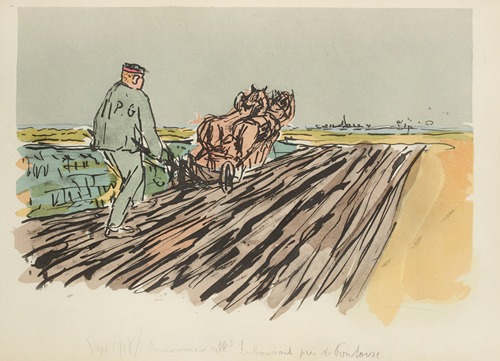Septembre 1918, Prisonnier allemand labourant près de Pontoise