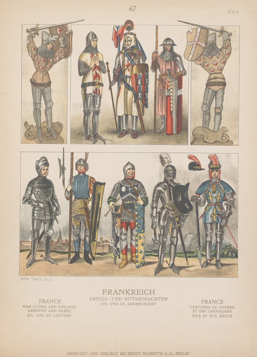 France; War-Attire and Knights armours and garbs; XIV and XV century