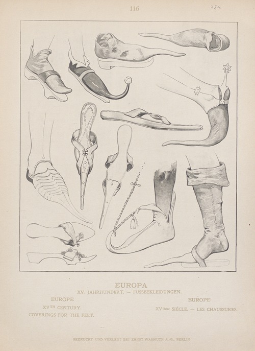 Europe; XVth century; Coverings for the feet