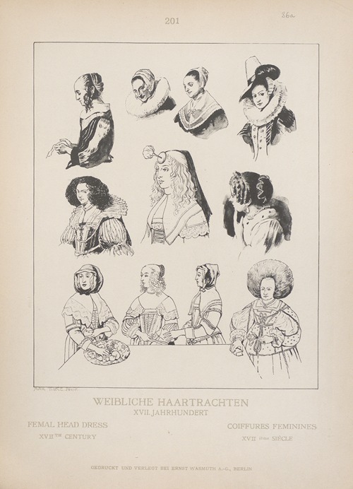 Female head dress; XVIIth century