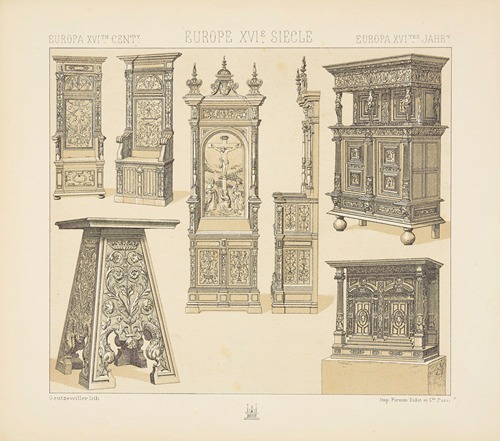 Chaires, escabeau, prie-dieu, cabinets
