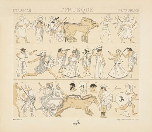 Costumes de guerre et autres, chariots divers