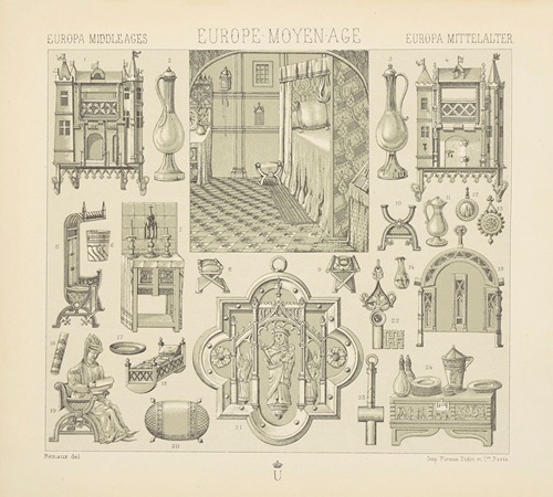 France, Bassin du Rhin, Flandre – interieur, meubles, objets mobiliers, ustensiles etc.
