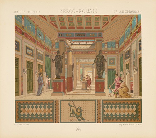 La maison pompéienne;  l’atrium, plan et profil de la maison de Pansa