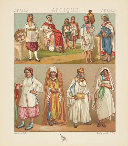 Les populations Barbareques;  costumes de l’Algérie  et de la Tunisie