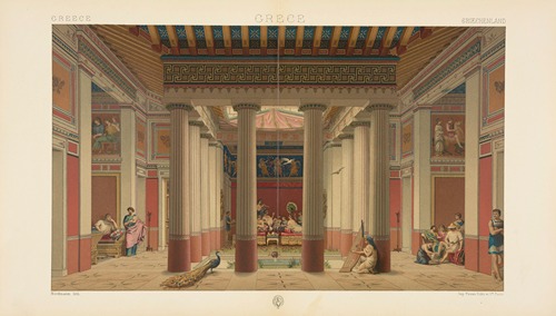 Pièce principale d’une riche maison athénienne  restauration;  Ve siècle avant l’ère chrétienne