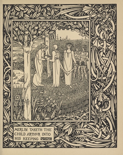 Merlin taketh the child Arthur into his keeping