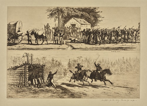 Newspapers for the Army. The race for camp.