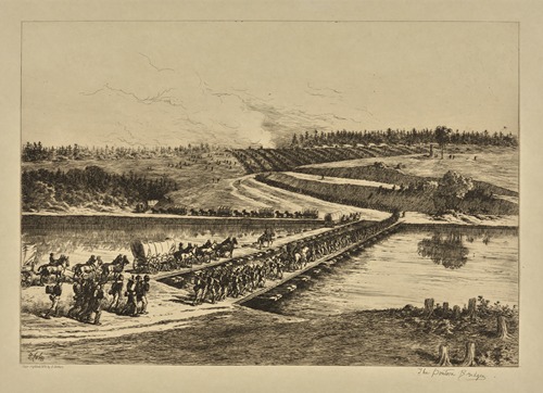 The pontoon bridges.