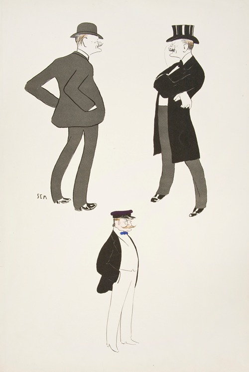 Caricatures of three men