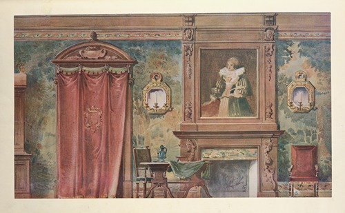 Chambre a coucher Louis XIII . Vue géométrale.