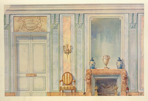 Détail d’une porte et de la cheminée….