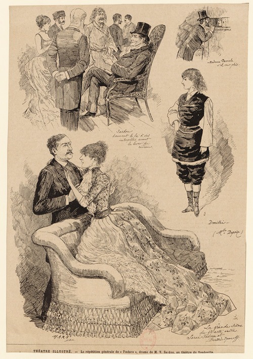 Théâtre illustré. La répétition générale de ‘Foedera’, drame de M. V. Sardou, au théâtre du Vaudeville