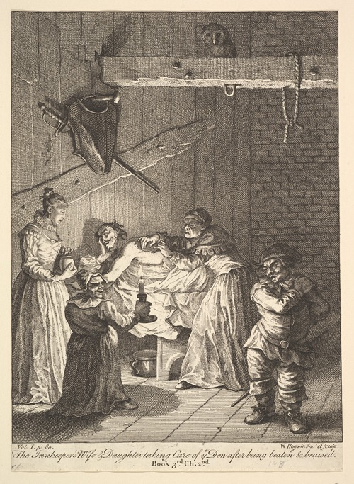The Innkeeper’s Wife & Daughter taking Care of ye Don after being beaten & bruised